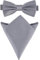 Ladeheid Herren Schmale Fliege & Einstecktuch Set M/P (12cm x 6cm, 22cm x 22cm, Silber)