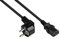 Good Connections Netzkabel - 15 m - Schutzkontakt-Stecker Typ E+F (CEE 7/7, gewinkelt) an C13 Kaltgerätebuchse (gerade) - KUPFERLEITER CU - 1,50 mm² - KALTGERÄTE-Kabel - SCHWARZ