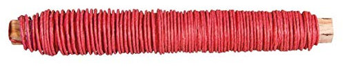Rayher 24116287 Papierdraht, 0,55 mm ø, auf Holzwickel 50 g, ca. 20 m, Basteldraht, Papier umwickelter Draht, klassikrot