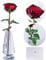 H&D HYALINE & DORA Figurine en Forme de Rose en Cristal Rouge avec Feuilles Vertes en Verre pour Femme