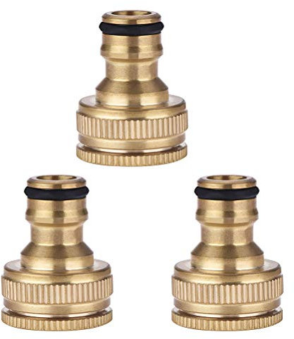 Comtervi Lot de 3 raccords de Tuyau 1/2 et 3/4 en Laiton pour Tuyau d'arrosage