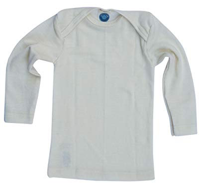 Cosilana, Baby Unterhemd Langarm, 70% Wolle 30% Seide (Natur, 98-104)