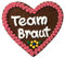 Anstecker Filzherz Team Braut Heimatfest Dirndl Accessoires mit Namen - Namensschild Herz personalisiert Button Brosche Ansteckbutton Wunschbeschriftungn