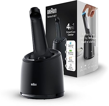 Braun Reinigungsstation 4-in-1 SmartCare Center, Reinigung und Pflege für Elektrorasierer, kompatibel mit Series 5, 6 & 7 Rasierer (Modelle ab 2020), Intelligente Programmwahl mit Aufladung
