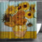 INVIN ART Badezimmer-Duschvorhang-Set mit Haken, Stillleben, Vase mit zwölf Sonnenblumen, 1889 von Vincent Van Gogh, Home Art Paintings, Bilder für Badezimmer