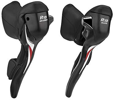 Microshift Levier-Manette Route 10v. Double alu Noir (Paire) Compatible Shimano sauf tiagra 4700