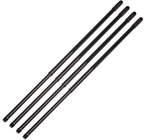 Novaliv 4 Stück Teleskop Besenstiel mit Gewinde 80-130 cm Schwarz Metallstiel für Besen deutsches Gewinde Universalstiel Stab Ersatzstiel Teleskopstiel Ersatzteil Stiel Ersatz Teleskopstange