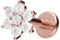 PIERCINGLINE Titan Labret mit Gewinde KRISTALLBLUME Piercing Lippe Nase Ohr Helix Roségoldfarben 1,2 x 8 mm