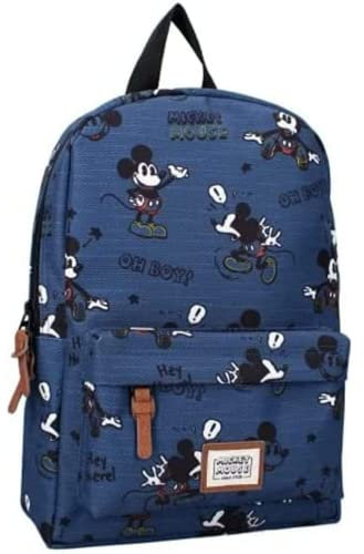 mybagstory - Rucksack – Mickey Mouse – Disney – Kinder – Kinderkrippe – Schule – Schulranzen für Jungen – Größe 33 cm – verstellbare Träger – Geschenkidee, blau