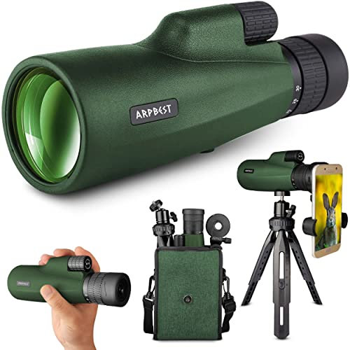 ARPBEST 30X55 Monocular Telescope High Power with Smartphone Holder & Tripod - FMC Lens & BAK4 Prism - Monoculars for Adults with Zoom Focus - HD Compact Monocular for Wildlife Bird Watching Camping