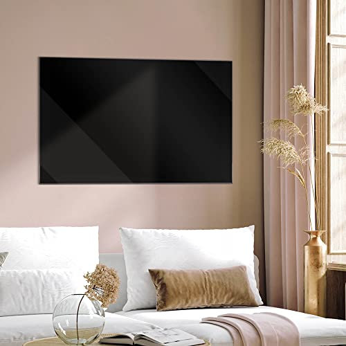 Banjado Glas Magnettafel 120x80cm - Magnetwand und Memoboard für Küche, Büro, Kinderzimmer - Magnetpinnwand inkl. 4 Magnete & Montageset - Tiefschwarz