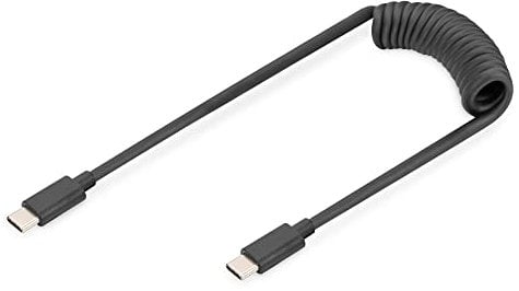 DIGITUS Câble spirale USB 2.0 USB - C à USB - C - USB 2.0, PD 60W Max ; 1m