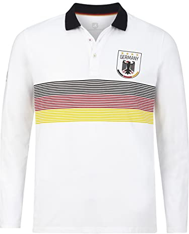 Jan Vanderstorm Herren Fan-Polo Garri Weiß, 5XL (XXXXXL) - 72/74