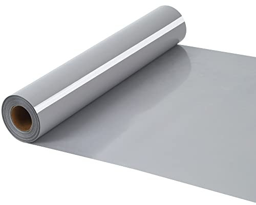 HTV Iron on Vinyl 12Inch by 12ft Roll Heat Transfer Vinyl for T-Shirt HTV Rolls for All Cutter Machine - Easy to Cut & Weed for Heat Transfer Design (12ft, Gray)