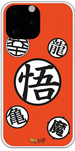 Personalaizer Flexible Case Compatible for iPhone 14 Pro MAX - Dragon Ball Z Symbols white