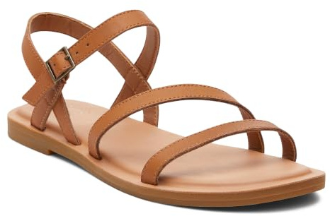 TOMS Damen Kira Women Carryover Sandal, Tan Leather, 39 EU