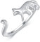 VONALA Katze Ring Sterling Silber Einstellbare Katze Schwanz Ring Cute Kitty Ring Anima Katze Schmuck Geschenke für Damen Mädchen
