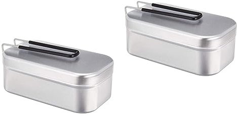 ABOOFAN Camping Essenbehälter 2er-Box Bausatz Zinn Blechdosen Mit Deckel Behälter Aus Metall Schüler Blechbüchse Aluminium Picknickbehälter