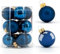 Weihnachtskugeln Glas 12 Stück 4cm Christbaumkugeln Christbaumschmuck Glaskugeln Marineblau glänzend + matt