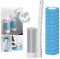 Baketron Disposable Toilet Brush with 12 Refills,Disposable Toilet Cleaning System with Holder, Disposable Replacement Brush Head Toilet Brush Set for Loo Bathroom Lavatory Restroom