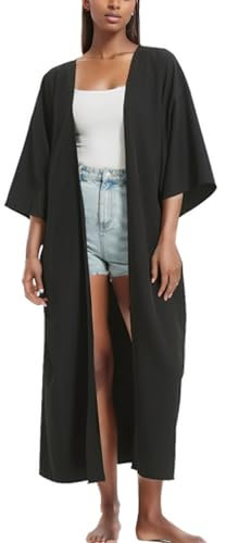 Women's Summer Boho Loose Bikini Swimwear Cover Up Long Kimono Flowy Cardigan Swimsuit Beachwear