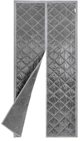 Magnetic Thermal Insulated Door Curtain, Magnetic Thermal Insulated Door Curtain,Wind, Cold and Noise Proof, Pet Friendly, Suitable for air-Conditioned Rooms, Heating,Living Rooms (Gray, 38 * 84inch)