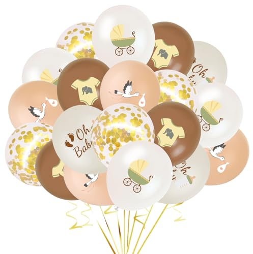 45 Stück Willkommen Zuhause Baby Luftballons, Storch Geburt für Draussen, Welcome Home Baby Deko für Mädchen Junge, Baby Party Dekoration