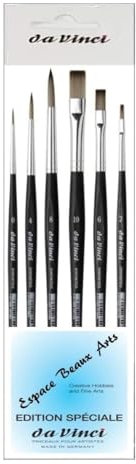 Da Vinci Serie 3373 Pinsel rund Synthetik 0, 4, 8 und Da Vinci Serie 3374 flach Synthetik 2, 6,10