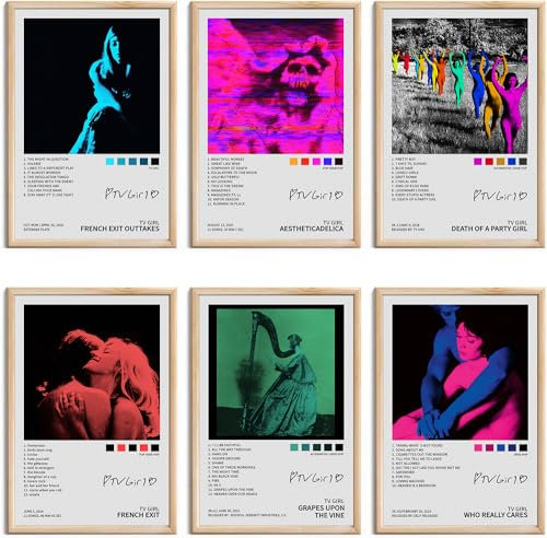 Signierte Poster von TV Girl, Musikalbum, Cover, Poster, Leinwand, Wandkunst, HD-Drucke, ästhetische Bilder, 4er-Set, für Musik, Klassenzimmer, Wohnzimmer, Schlafzimmer, Wanddekoration, Kunst, 20,3 x