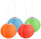 Lunartec Papierlampion: 4er-Set Solar-LED-Lampions, Dämmerungssensor, IP44, Ø 30 cm, bunt (Blauer Lampion, Oranger, Lichterkette)