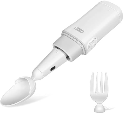 ZYLDDS Parkinson Spoon for Hand Tremor, Partable Steady Spoon and Fork with Self Stabilizing Smart Lift Kit, for Parkinsons Patients or Tremors Sufferers
