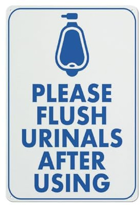 Schild mit Aufschrift Please Flush Urinals After Use, Schild für den Außenbereich, 30,5 x 20,3 cm, Schild für Zuhause, Geschäft, Auffahrt