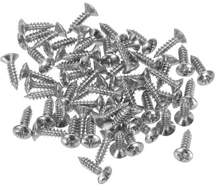 sourcing map 60pcs 3MM Electric Guitar Bass Pickguard Screws Scratch Plate Mounting Screw for SQ TL Guitar, Silver