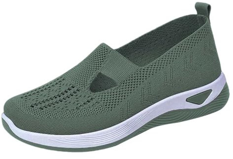 Orthopädische Schuhe für Damen, Freizeitschuhe für Damen, Wanderschuhe, Sportschuhe, Turnschuhe, lässig, elegant, mit weicher Mesh-Sohle, Sommersandalen für Frühling, Sommer, grün, 38 EU
