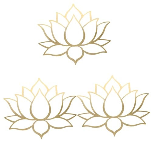 OSALADI Wandsticker Lotusblume 3st Lotus-Spiegel-wandaufkleber Wanddekoration Mit Lotusblumen 3D Spiegel Wandtattoo Mandala Blumen Wandtattoos Raumaufkleber Aufkleber Für Schlafzimmer Acryl Golden