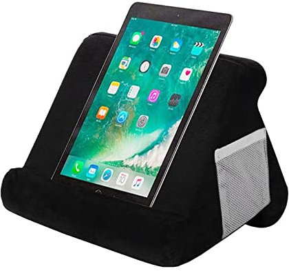 SHMIZZ Tablet Pillow Stand for IPad Soft Pad Rest, Multi Angle Universal Tablet Laptop Soft Reading Cushion Holder (Black)