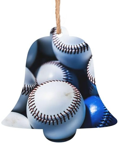 Baseball-Druck Weihnachten Holz Ornamente Hängende Handwerk Weihnachtsbaum Ornamente Dekorationen