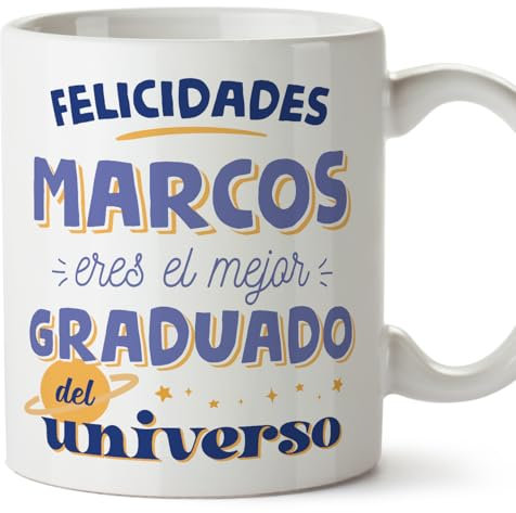 MUGFFINS Tazas Personalizadas para GRADUADO hombre - En Español - Mejor del universo - 11 oz / 330 ml - Regalo Personalizable original y divertido