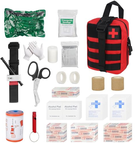 DAJASD första hjälpen-set, 54 stycken medicinska taktiska väskor, första hjälpen drömset, första hjälpen väska, första hjälpen-kit military, medicinsk väska för camping jakt vandring hem bil äventyr