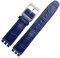 MHYATIO Kompatibel mit SWATCH YCS YAS YGS IRONY Serie Weiches Rindsleder-Armband 17 mm 19 mm Herren-Damen-Armband Blau Schwarz Braun Uhrenarmband mit Werkzeug(07 Dark blue-steel,19mm)