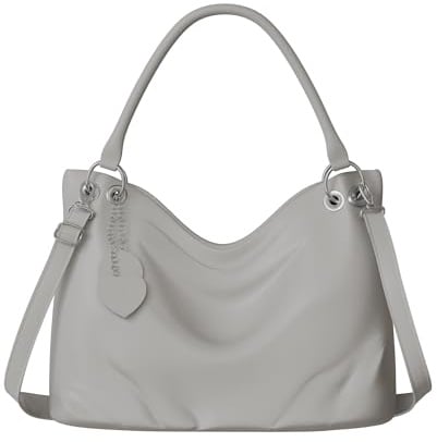 KMISSO Damen Umhänge Henkel Tasche Veganes Leder 30617 Grey