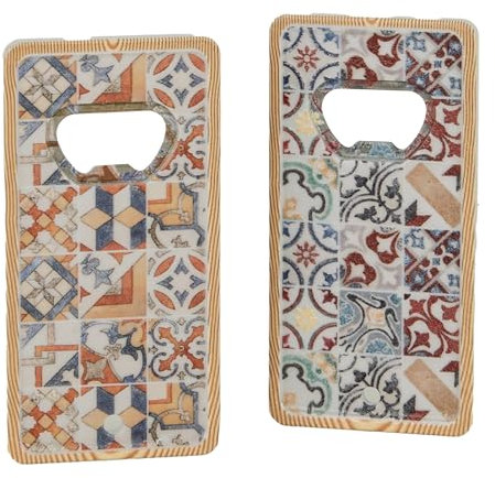 Doni Bomboniere Comunione 6PZ Apribottiglie con Decorazione Maiolica Assortito Cresima Anniversario Matrimonio in Due Modelli Idee Regalo Complete Originali Economiche