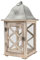 Farol con asa, 21 x 41 cm, madera, metal y cristal, para colgar o colocar de pie, farolillos decorativos de madera, farolillo de velas, transparente natural