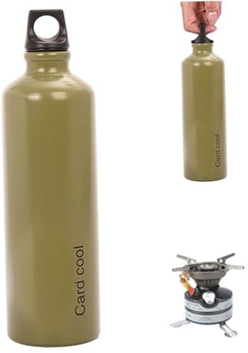 Nyutcwe Fuel Bottle, 750ml Alloy Motorcycle Fuel Bottle with Oil Resistant Sealing Cover, Oil Container for Outdoor, Camping, Hiking