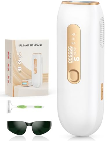 Haarlosy IPL Geräte Haarentfernung Laser für Frauen und Männer, At-Home IPL Haarentfernungsgerät mit 3 Funktionen und lang anhaltende Ergebnisse, für Bikinizone, Oberlippe, Achselhöhlen, Körper, Gold