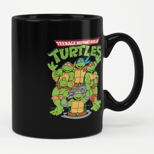 TEENAGE MUTANT NINJA Turtles Offizielles Lizenzprodukt Classic Logo Kaffeebecher (Schwarz)