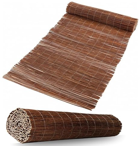 Willow Natural Garden Fence Screening Roll, Ideal for Privacy & Sun Protection for Garden, Balcony & Patio, Durable Outdoor Willow Fencing, Wicker Fence Panels (1M x 4M)