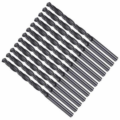 CoCud Drill Bit 4mm Cutting Diameter 4241 HSS for Wood 12-Pieces | Nitriding Black 118° Cutting Angle Versatile Bits - (Applications: for Drilling Plastic Wood Soft Metal)