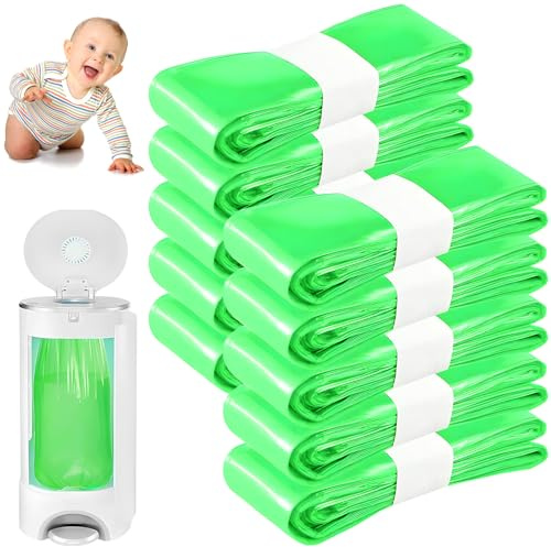 Recharge Poubelle a Couche, Grande Capacité Bebe Recharge Sac Poubelle Couche, 6.5M Recharges de Litière pour Chat, 7 Couches Odeur Citron, Compatible Plupart Poubelles, Anti Odeurs et Anti Casse