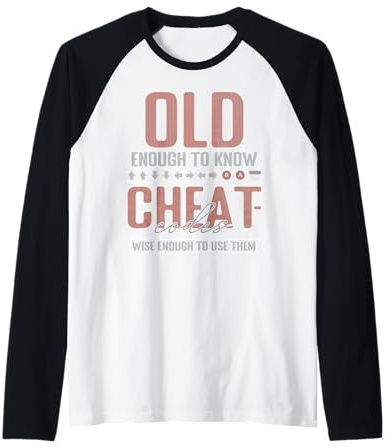 Alt genug, um Cheat-Codes zu kennen: Gaming Grandparent Joke Raglan